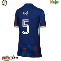 Camiseta Países Bajos Nathan Ake #5 Visitante Equipación para mujer Eurocopa 2024 manga corta